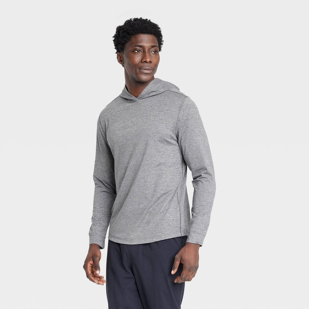 Mens Soft Stretch Hooded Long Sleeve Top - All In Motion Heathered L Product Image