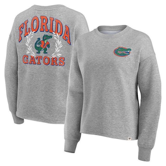 Womens Fanatics Branded Heather Gray Florida Gators Ready Play Crew Pullover Sweatshirt Product Image