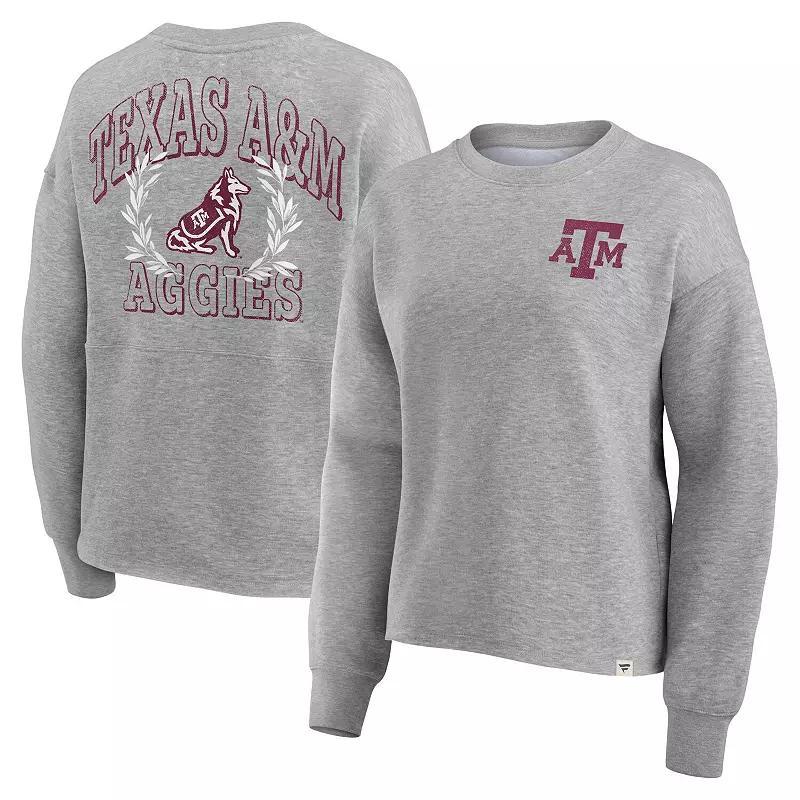 Womens Fanatics Branded Heather Gray Texas A&M Aggies Ready Play Crew Pullover Sweatshirt Product Image