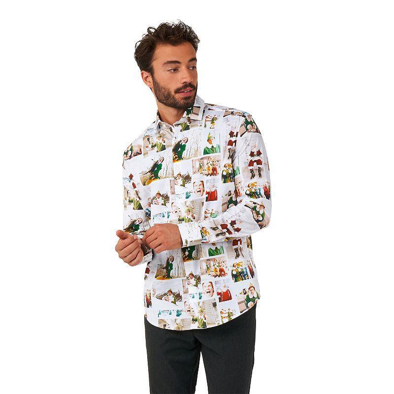 OpppSuits Mens Tailored-Fit Elf Holiday Printed Shirt Product Image