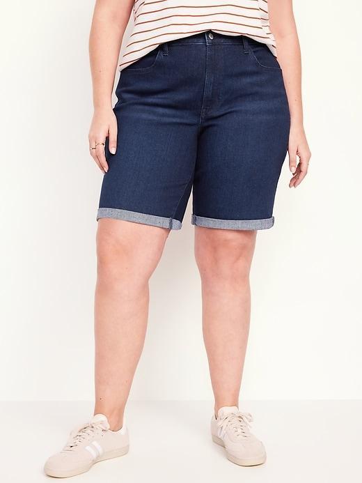 High-Waisted Wow Jean Shorts -- 9-inch inseam Product Image