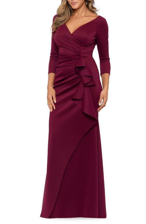 Xscape Ruffle Scuba Gown Product Image