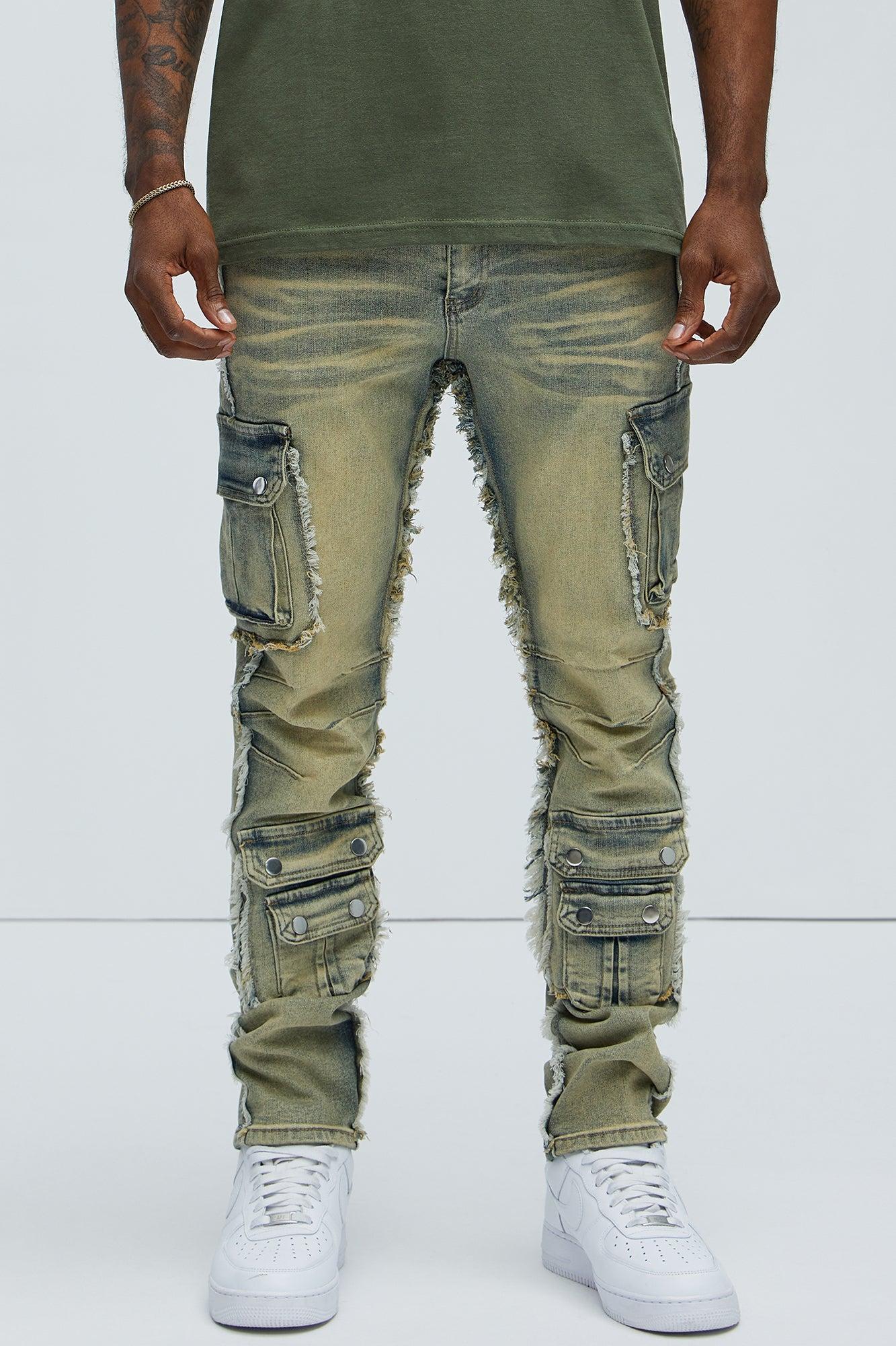 Risky Business Slim Cargo Jeans - Vintage Wash Product Image