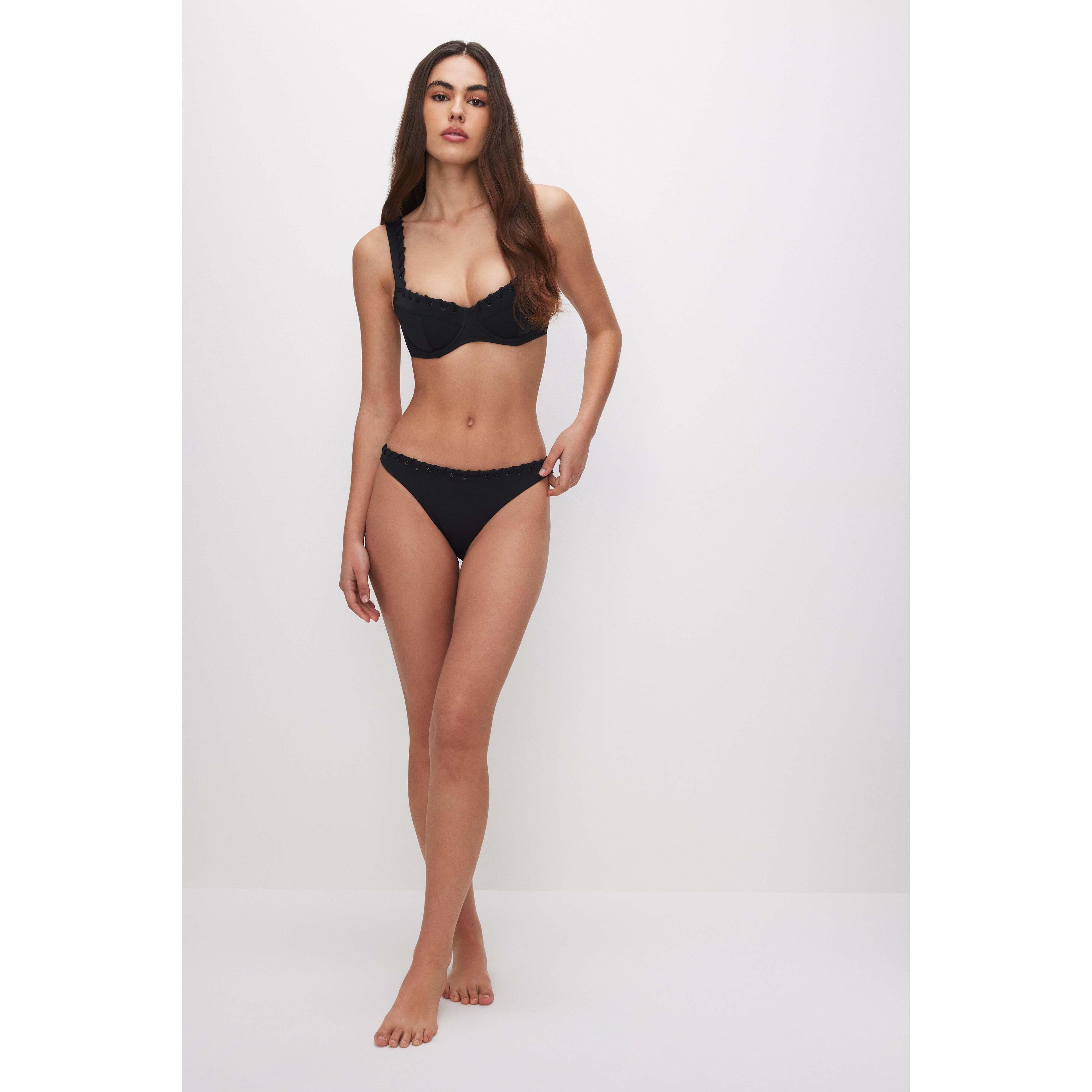 Womens Whip Stitch Balconette Bikini | Black, Size 4XL | Good American by Khlo Kardashian Product Image