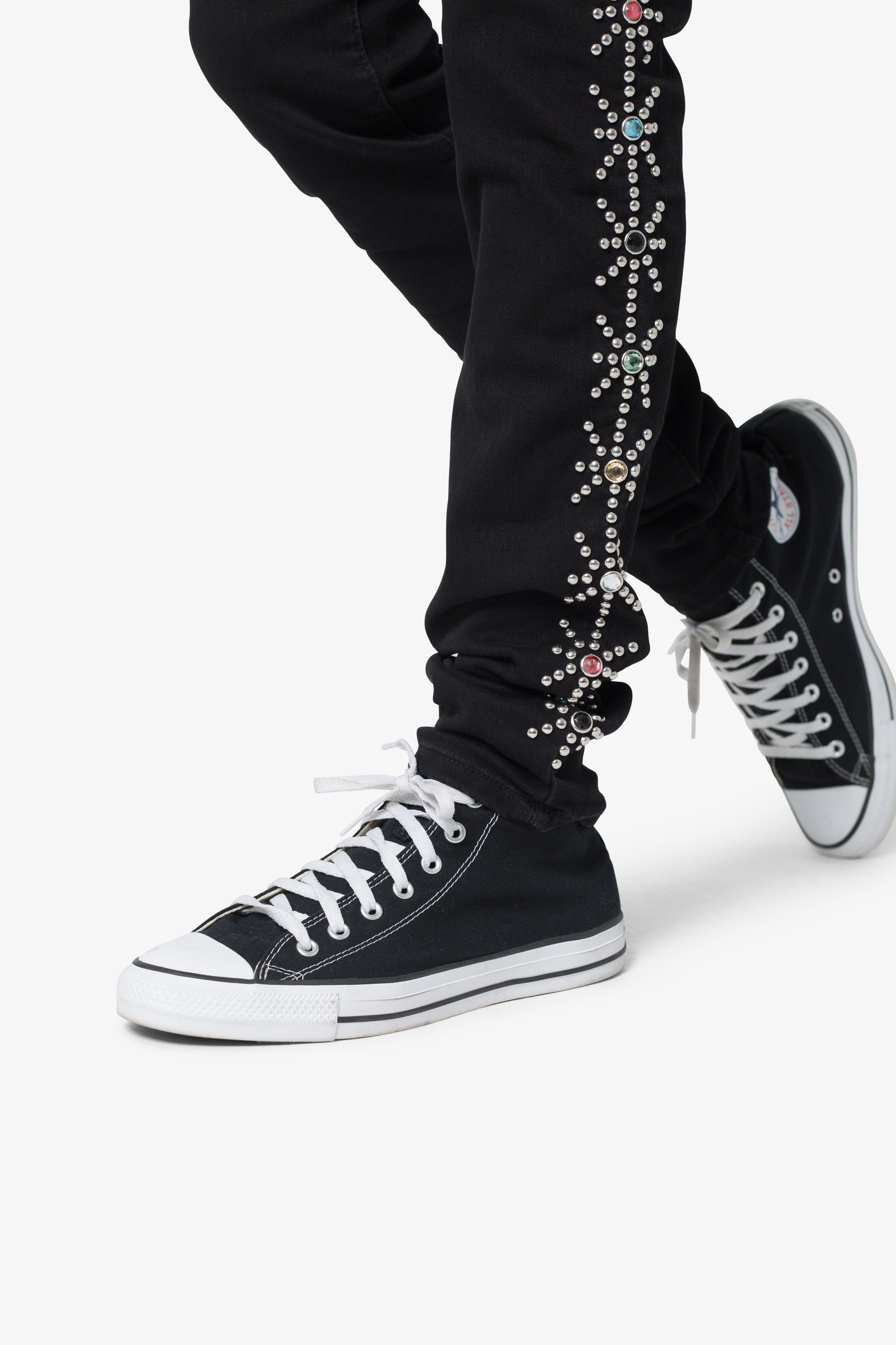 X620 Studded Skinny Denim - Black Product Image