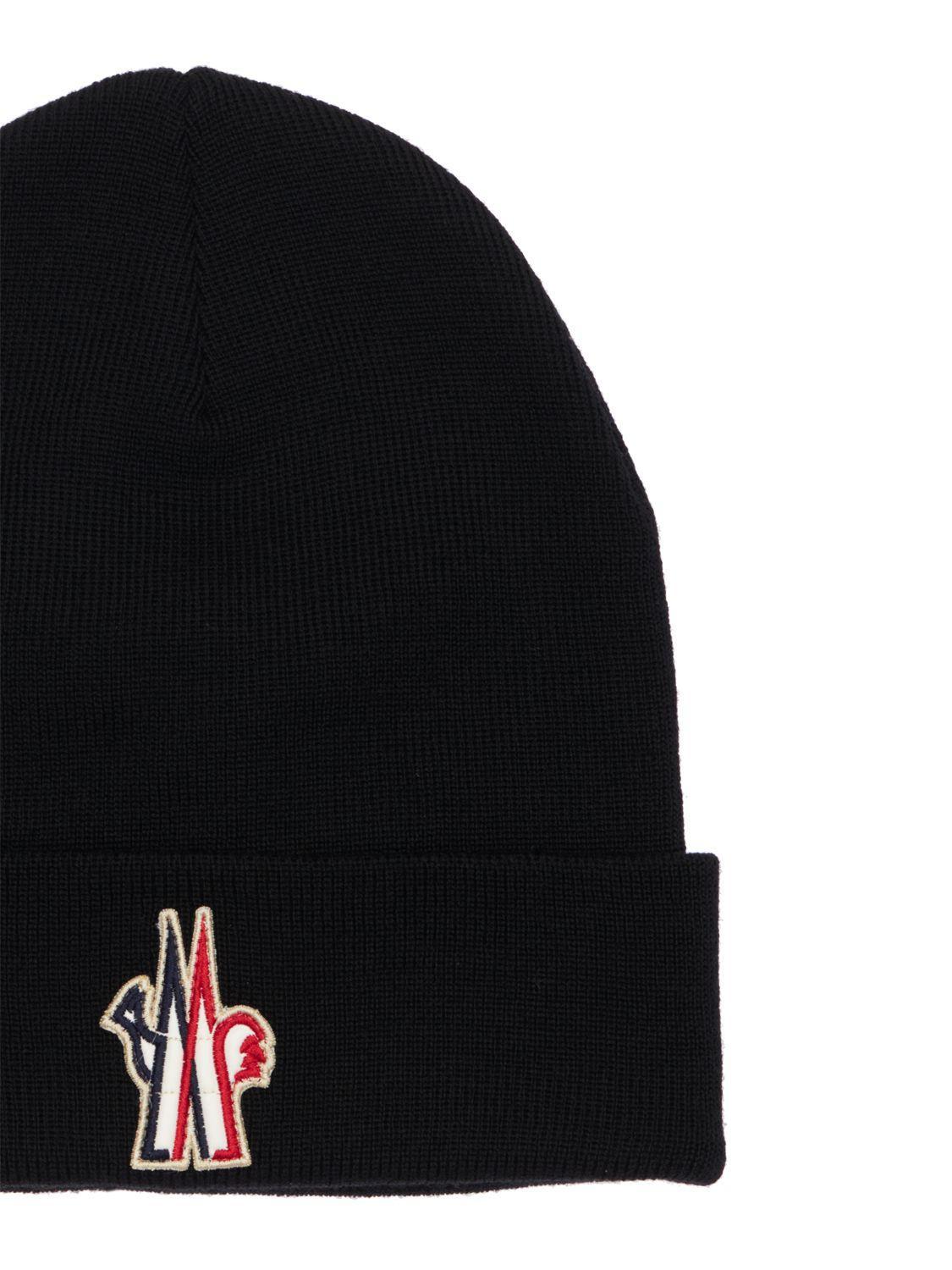 Logo Wool Knit Beanie Hat In Black Product Image