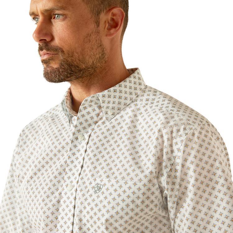 Ariat® Men's S/S Emre White Print Fitted Button Shirt Product Image