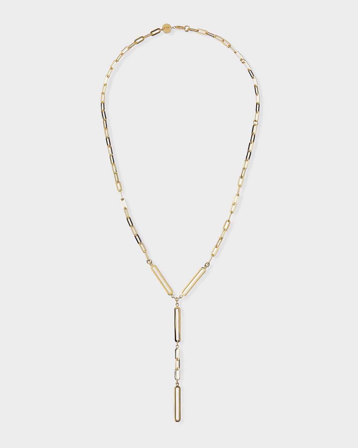 Womens Flora 14K Goldplated & Diamond Oval-Link Lariat Necklace Product Image