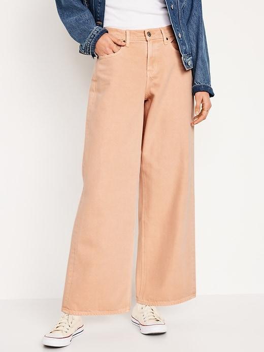 Mid-Rise Baggy Wide-Leg Jeans Product Image