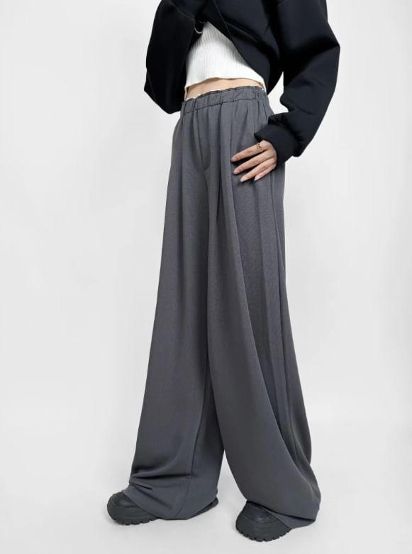 High Waist Contrast Trim Wide Leg Pants Product Image