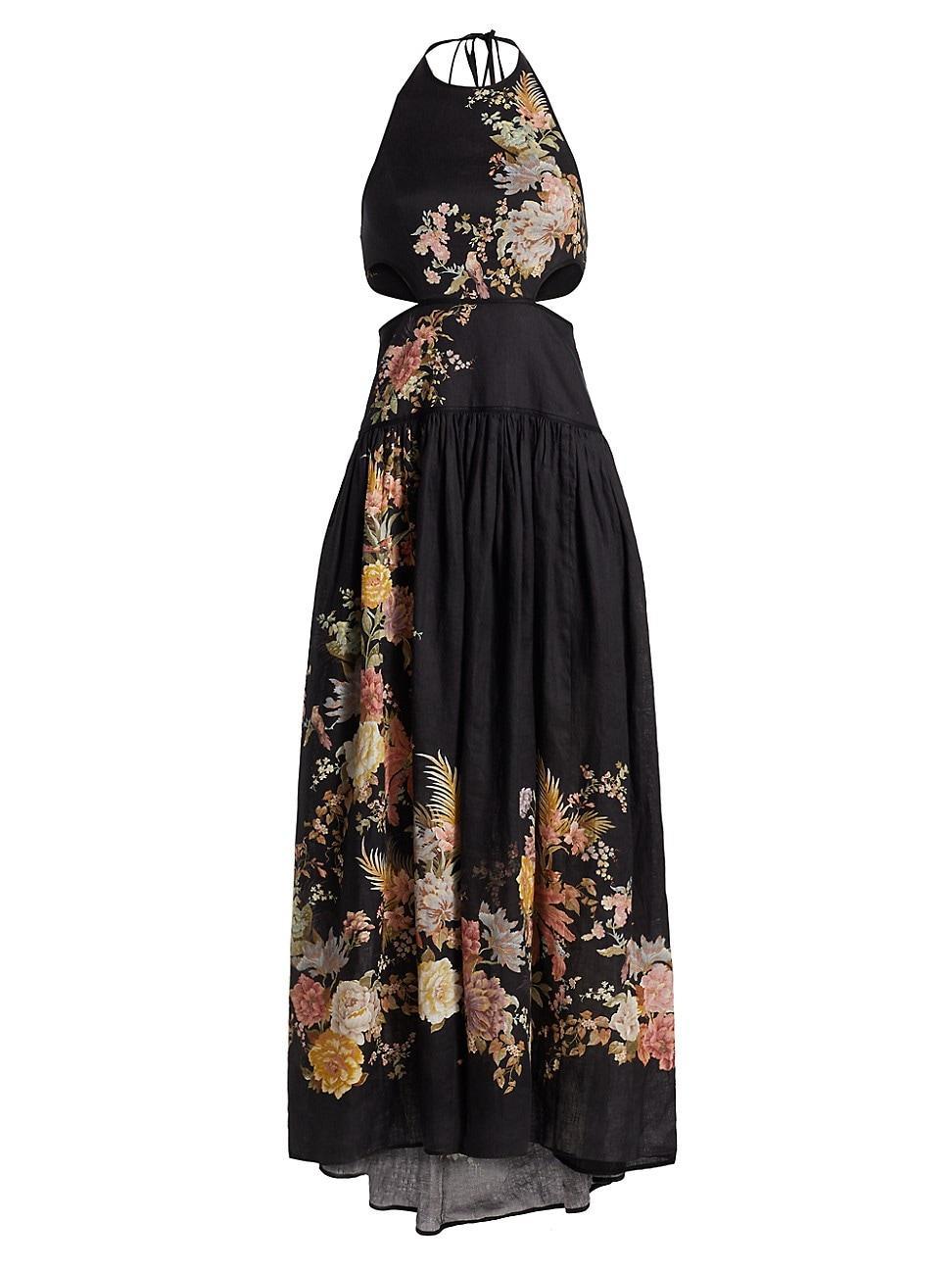 Womens Tallow Floral Linen Halterneck Maxi Dress Product Image