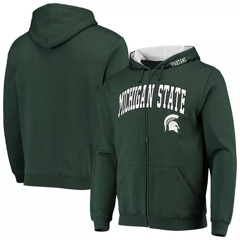 Mens Colosseum Michigan State Spartans Arch & Logo 3.0 Full-Zip Hoodie Product Image