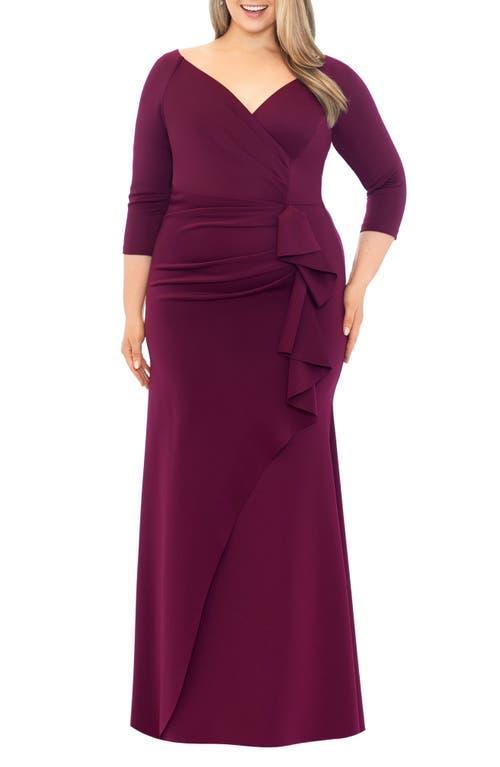 Xscape Evenings Xscape Side Ruched Scuba Gown Product Image