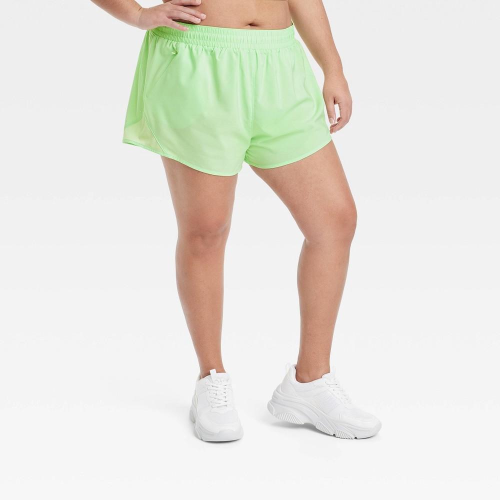 Womens Woven Mid-Rise Run Shorts 3 - All In Motion Light 1X Product Image