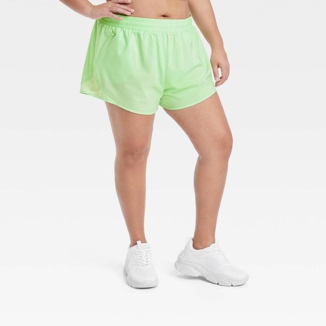 Womens Woven Mid-Rise Run Shorts 3 - All In Motion Light 1X Product Image