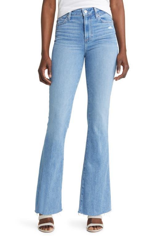 PAIGE Laurel Canyon High Waist Raw Hem Flare Leg Jeans Product Image