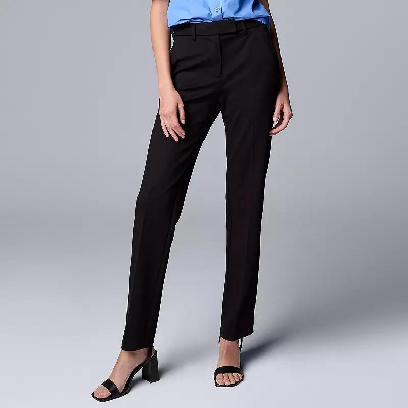 Petite Simply Vera Vera Wang High-Rise Slim Straight Leg Trouser, Womens Product Image