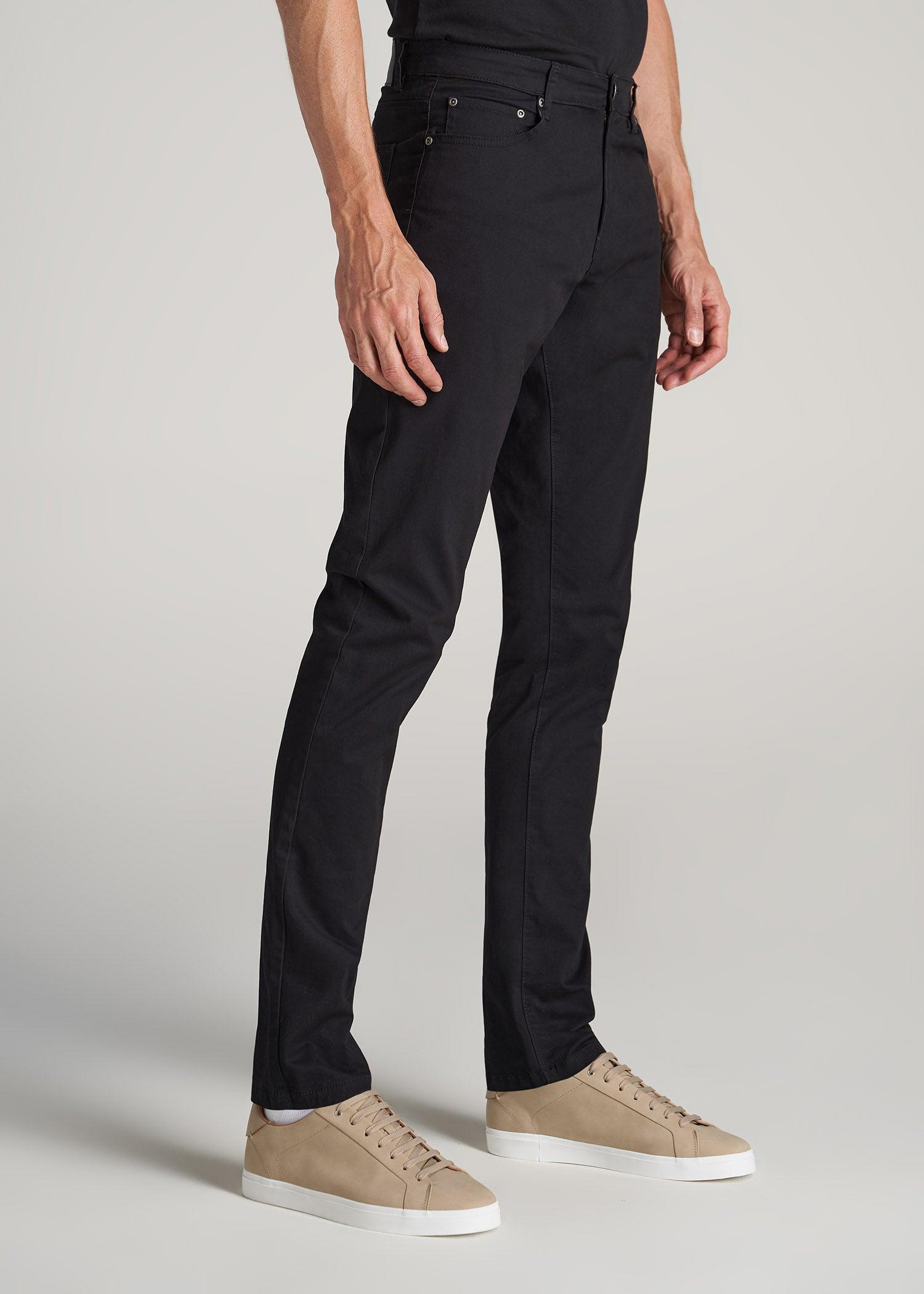 Carman TAPERED Fit Five Pocket Pants for Tall Men in Black Product Image