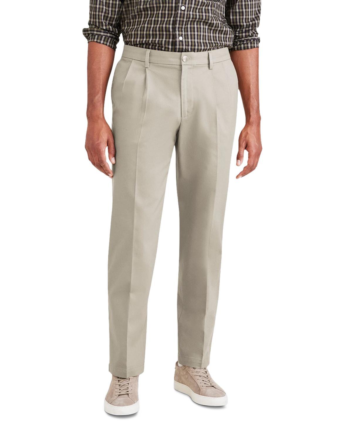 Mens Dockers Signature Iron Free Stain Defender Classic-Fit Khaki Pleated Pants Product Image