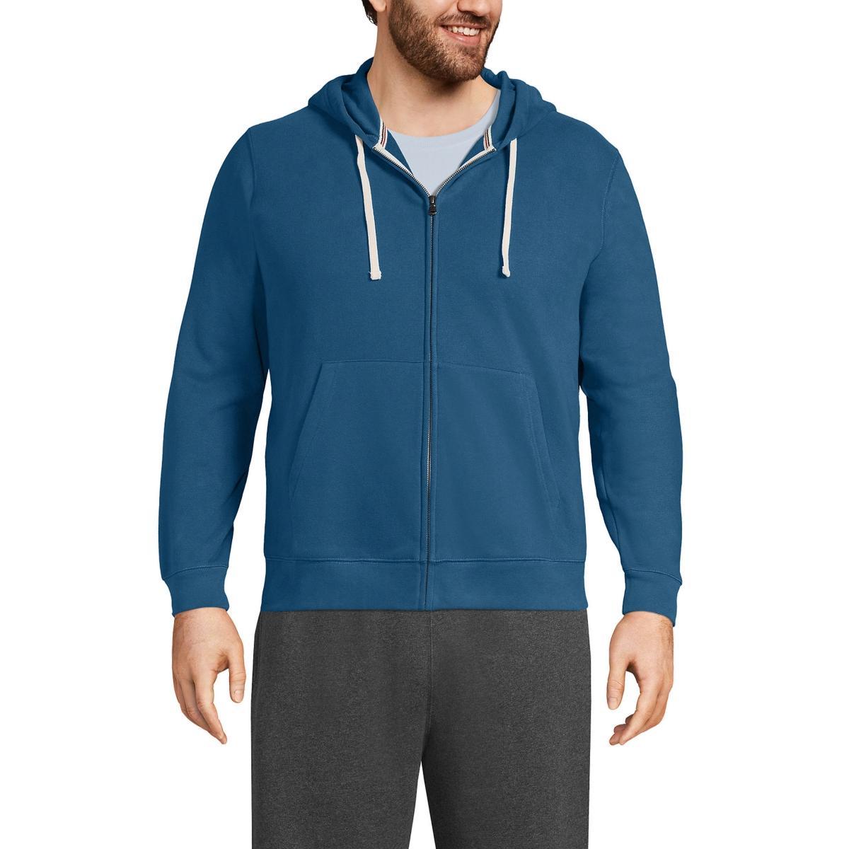 Lands End Mens Big & Tall Long Sleeve Serious Sweatshirt Full-Zip Hoodie Product Image