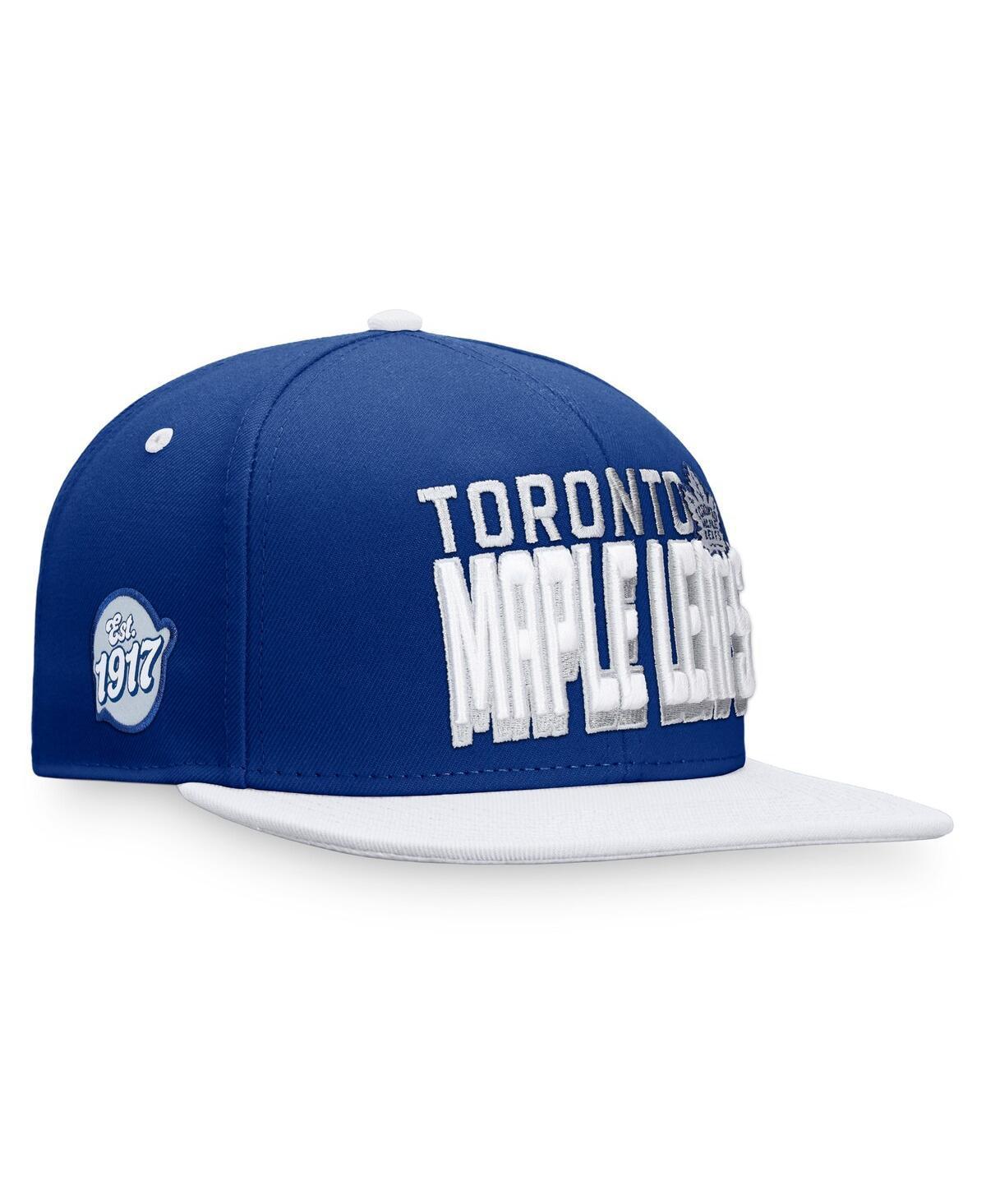 Mens Fanatics Branded Blue/White Toronto Maple Leafs Heritage Retro Two-Tone Snapback Hat Product Image