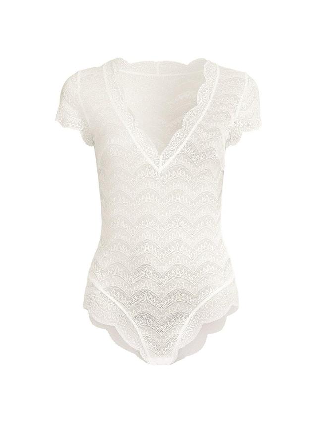 Womens Karma Scalloped Lace Bodysuit Product Image