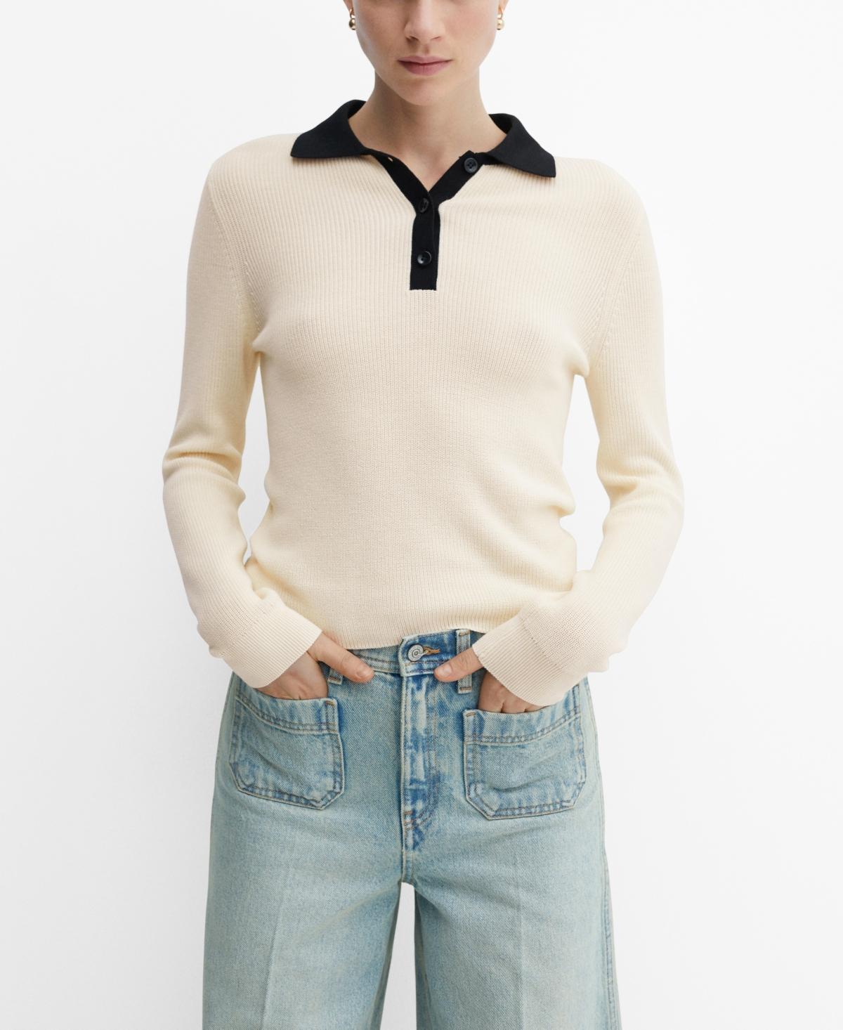 Mango Womens Knitted Polo Neck Sweater Product Image