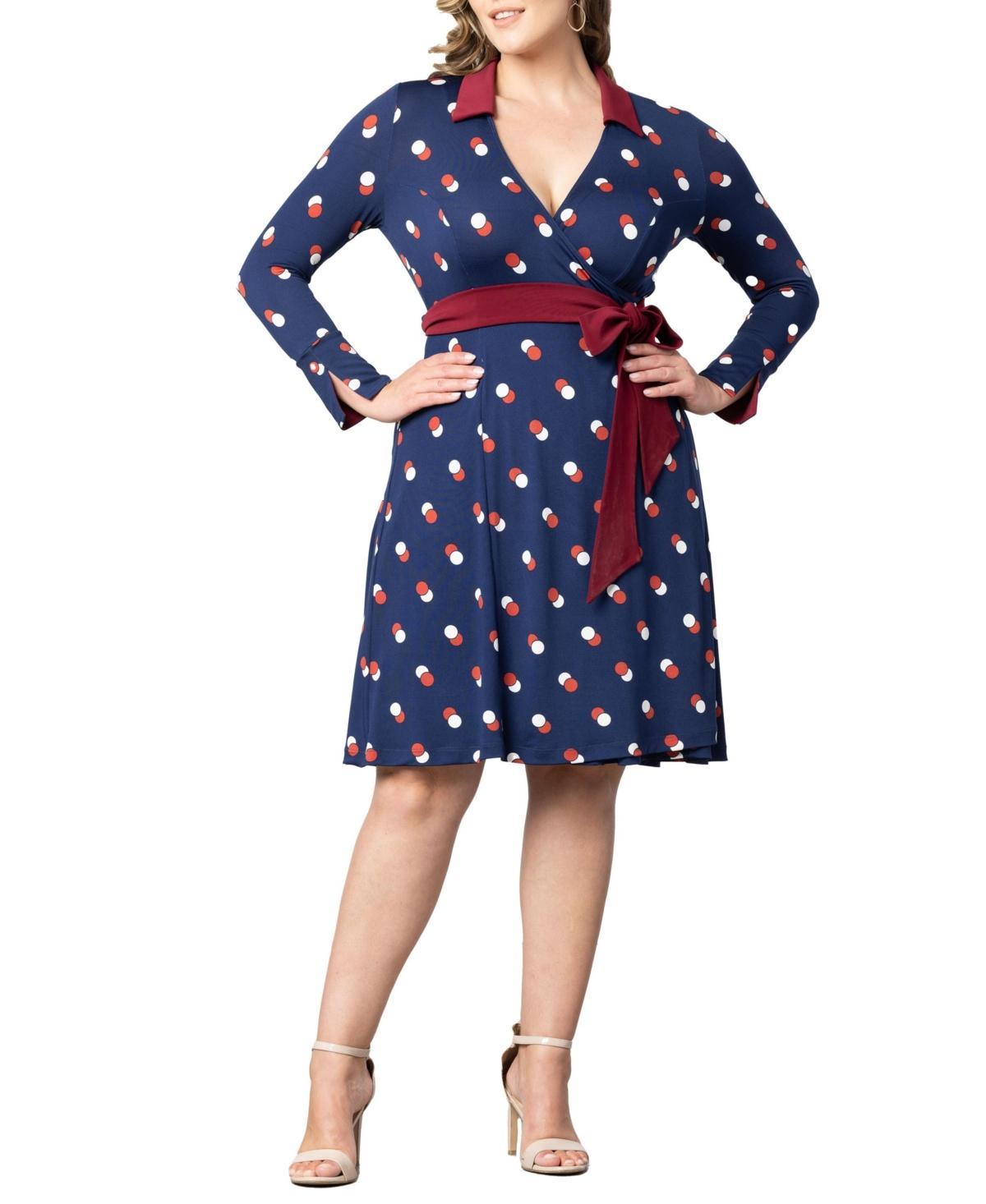 Kiyonna Plus Size Sophisticate Long Sleeve A-Line Wrap Dress product image