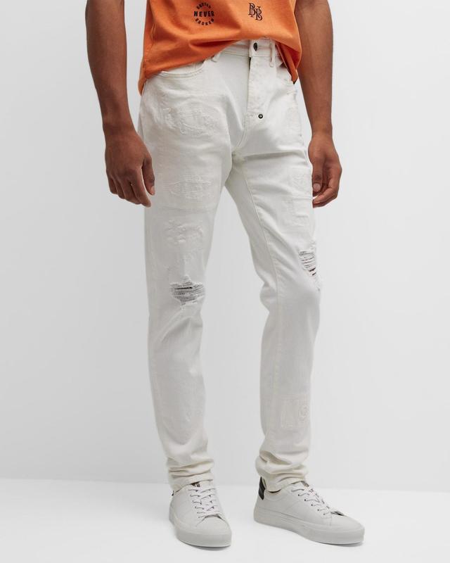 Mens Distressed Slim-Fit Jeans Product Image