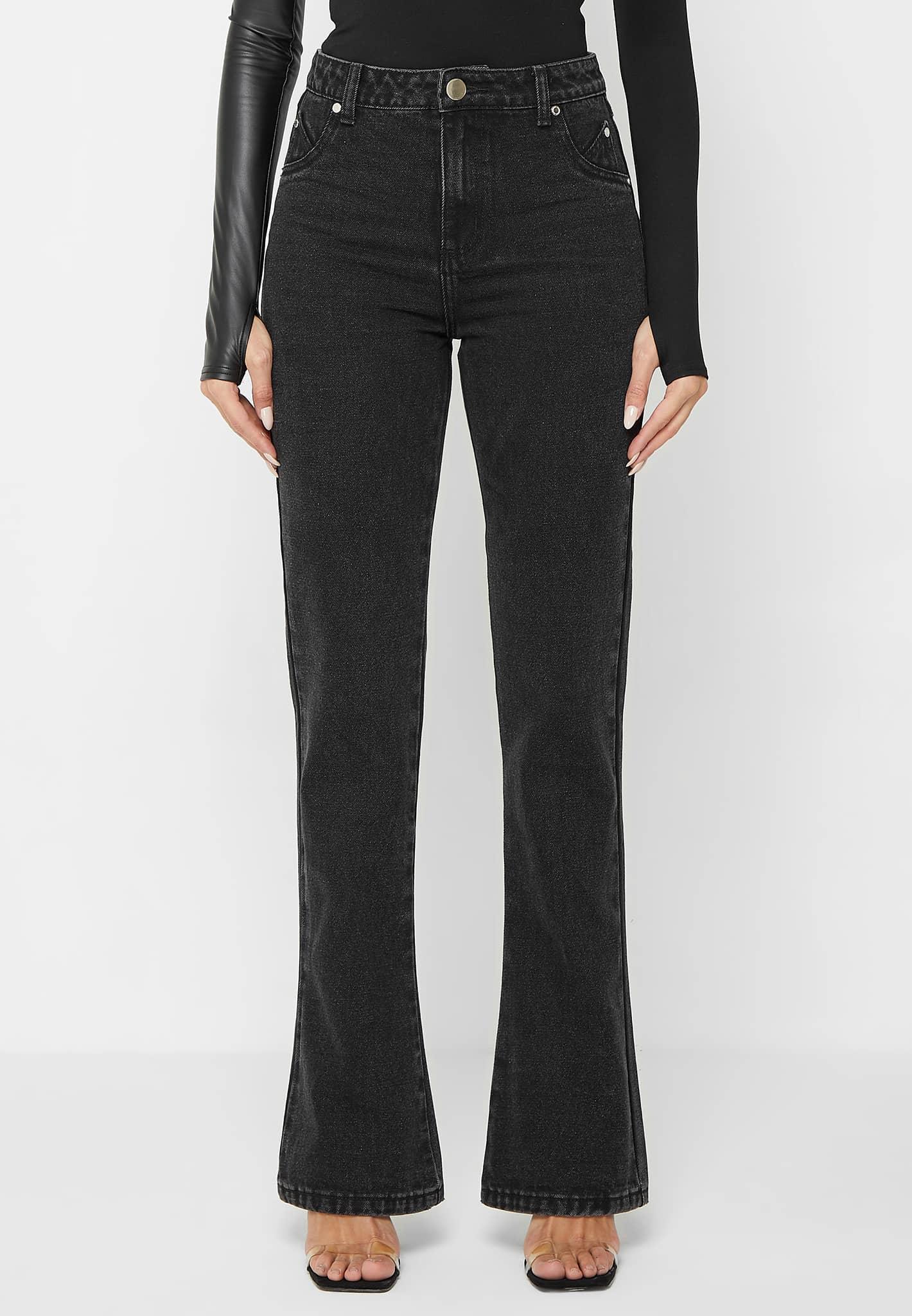 Mid Rise Flared Jeans - Black / Black / WMN3212-01 product image