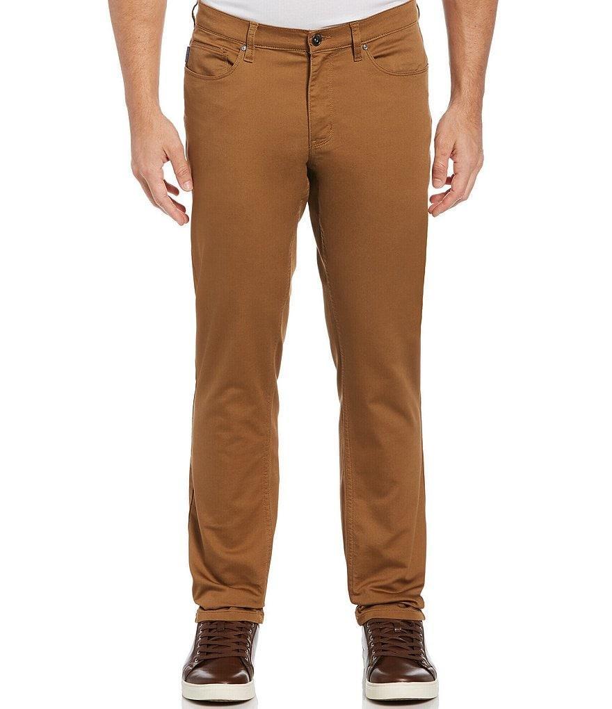 Perry Ellis Slim Fit Flat Front 5-Pocket Stretch Pants product image