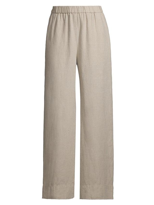 Womens Wide-Leg Linen Pants Product Image