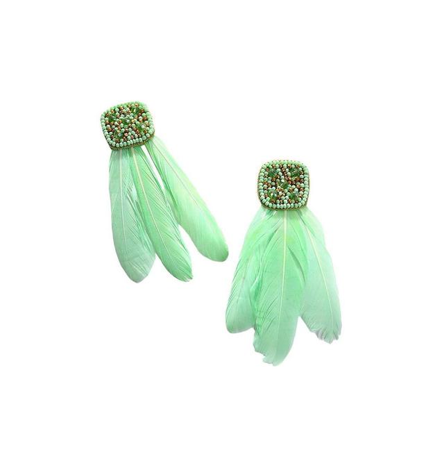 Sohi Womens Feather Drop Earrings Product Image