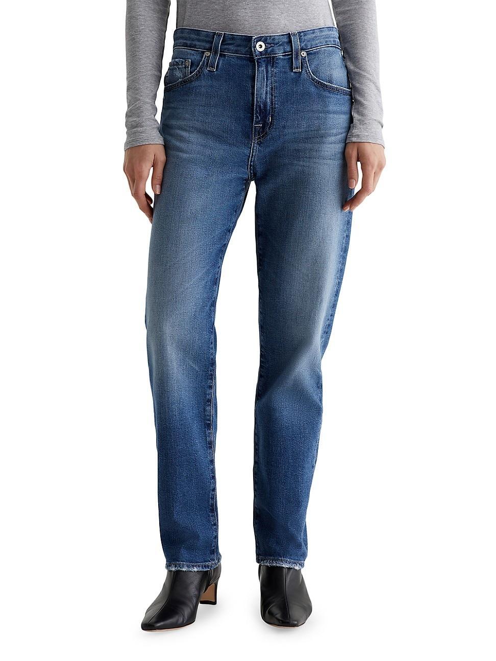 Womens Ex-Boyfriend Mid-Rise Stretch Tapered Jeans Product Image