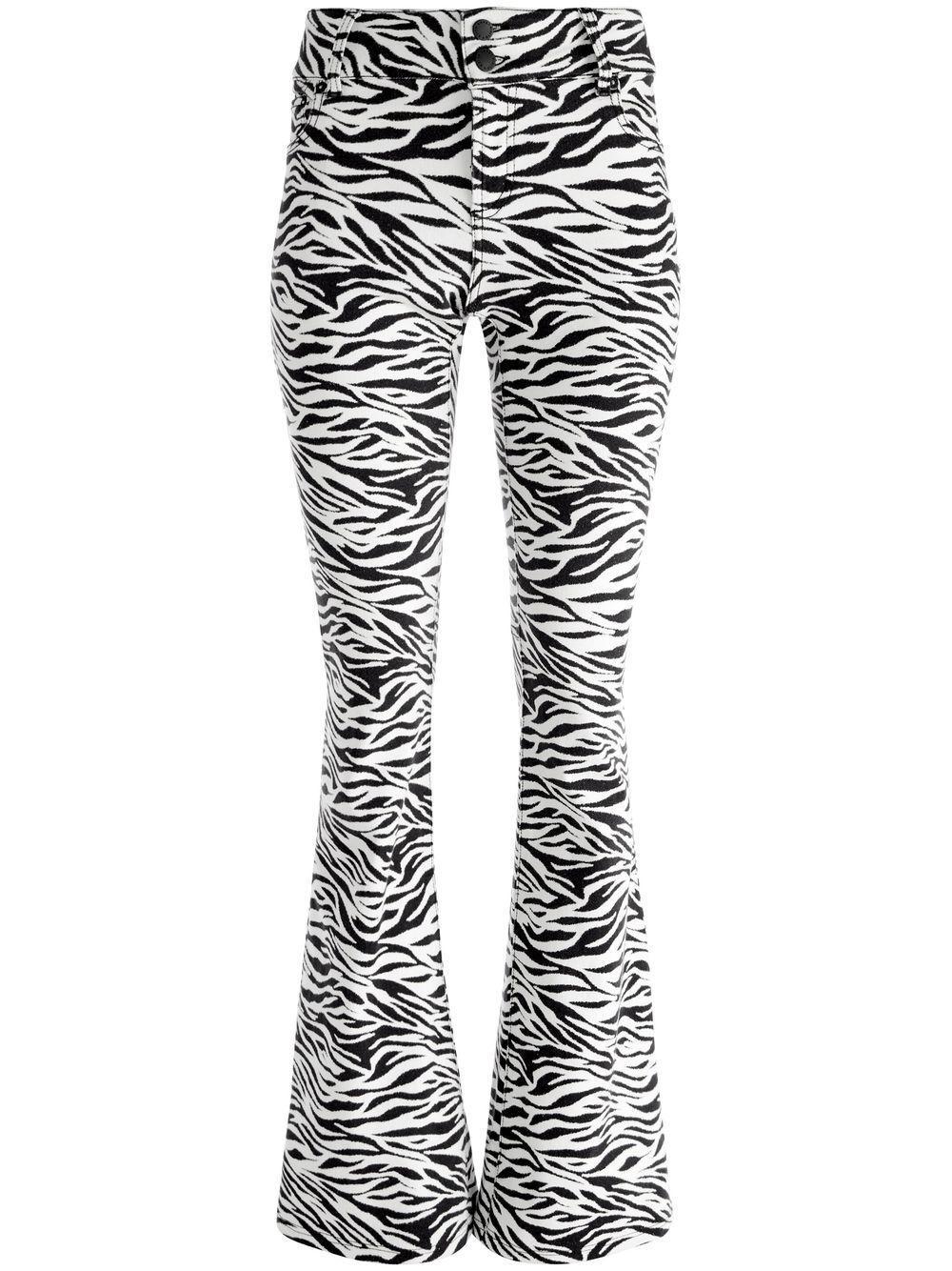 ALICE AND OLIVIA Stacey Jeans Mit Zebra-print In Grey Product Image