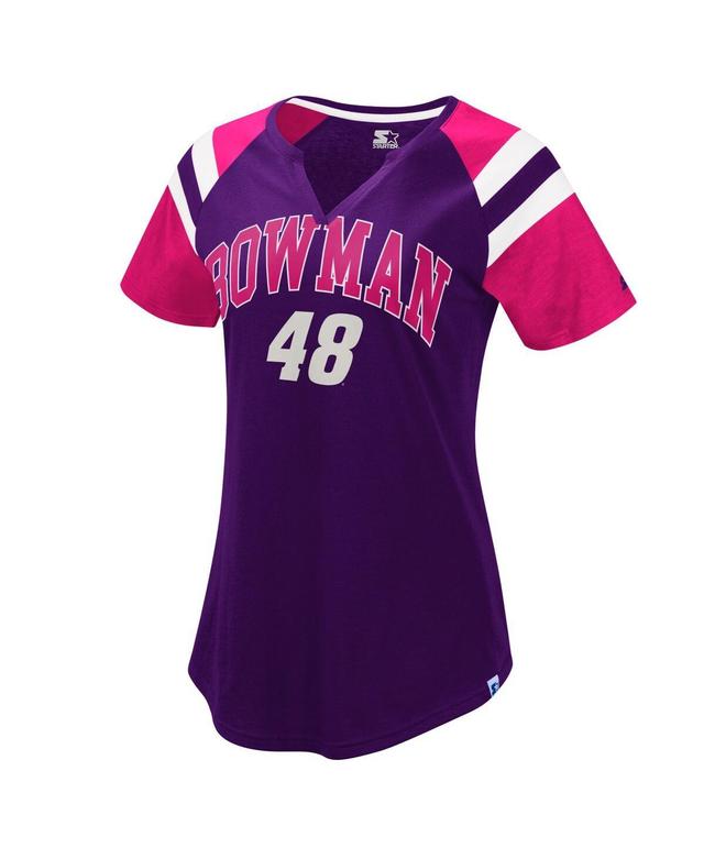 Womens Starter Purple Alex Bowman Game On Notch V-Neck T-shirt - Purple Product Image