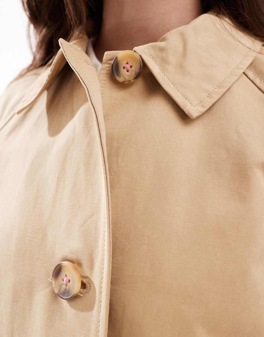 JDY short trench coat in beige Product Image