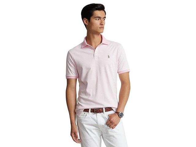 Polo Ralph Lauren Classic Fit Striped Soft Cotton Polo Shirt (Carmel /White) Men's Clothing Product Image