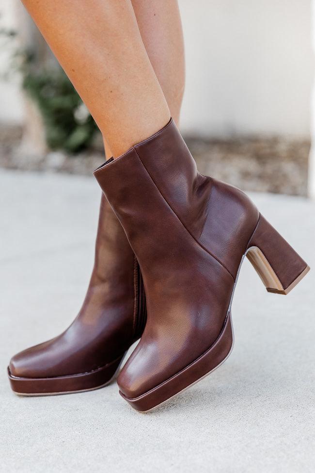 Candace Brown Square Toe Bootie FINAL SALE Product Image