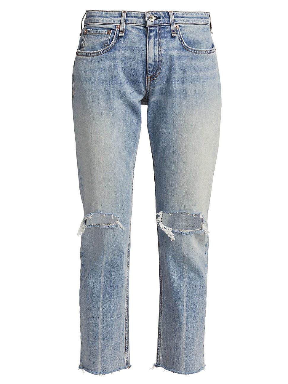 Womens Dre Low-Rise Slim-Fit Boyfriend Jeans product image