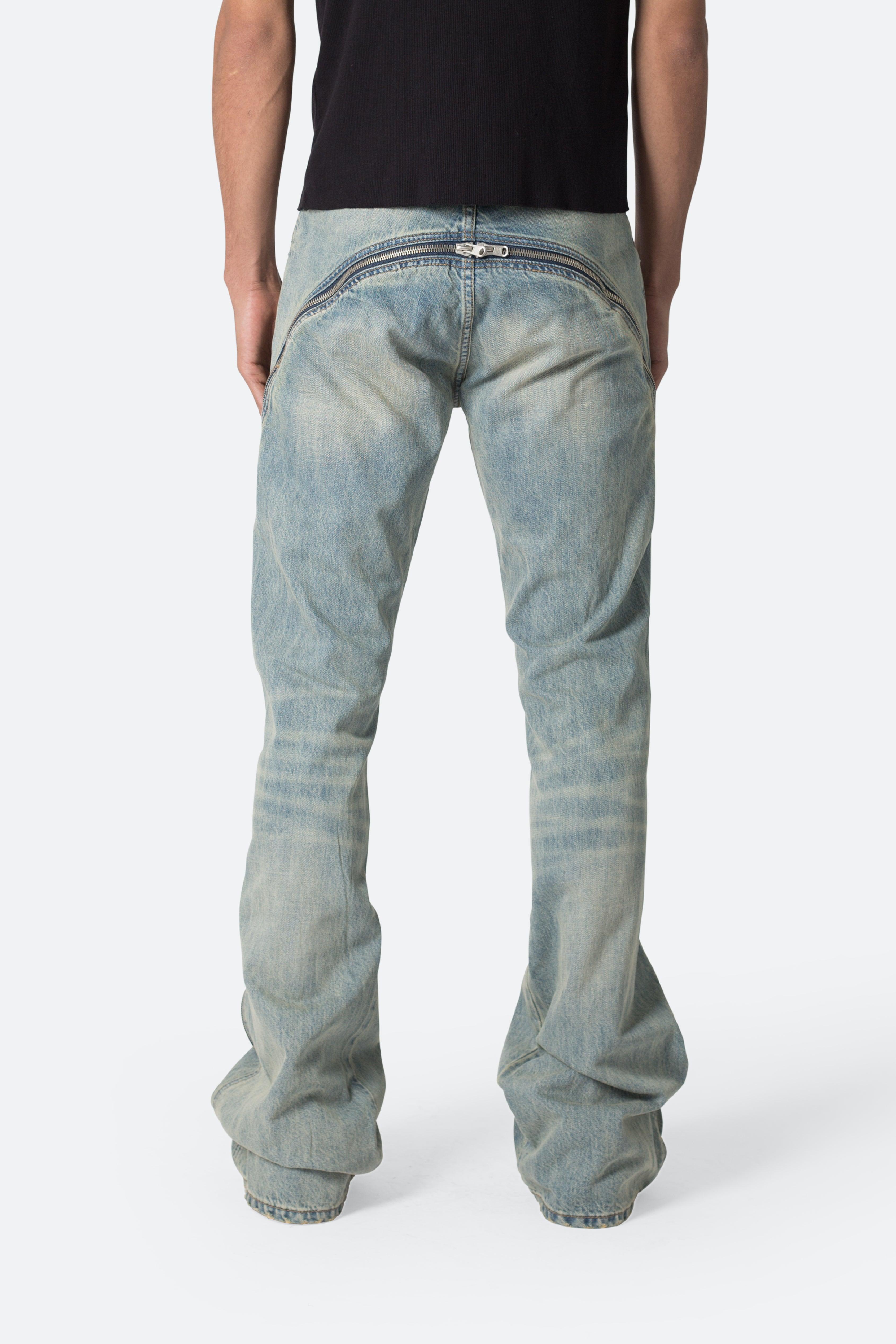 D519 Zipper Flare Denim - Vintage Blue Product Image