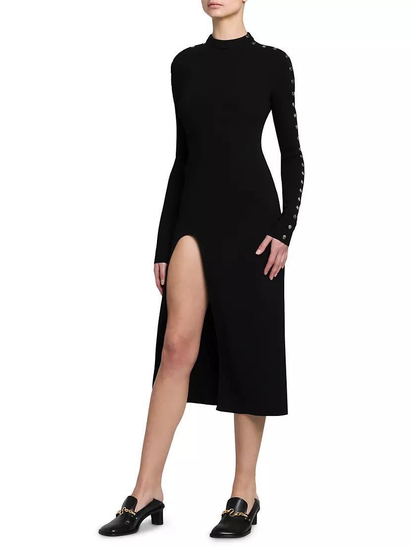 Studded Compact Knit Midi-Dress Product Image