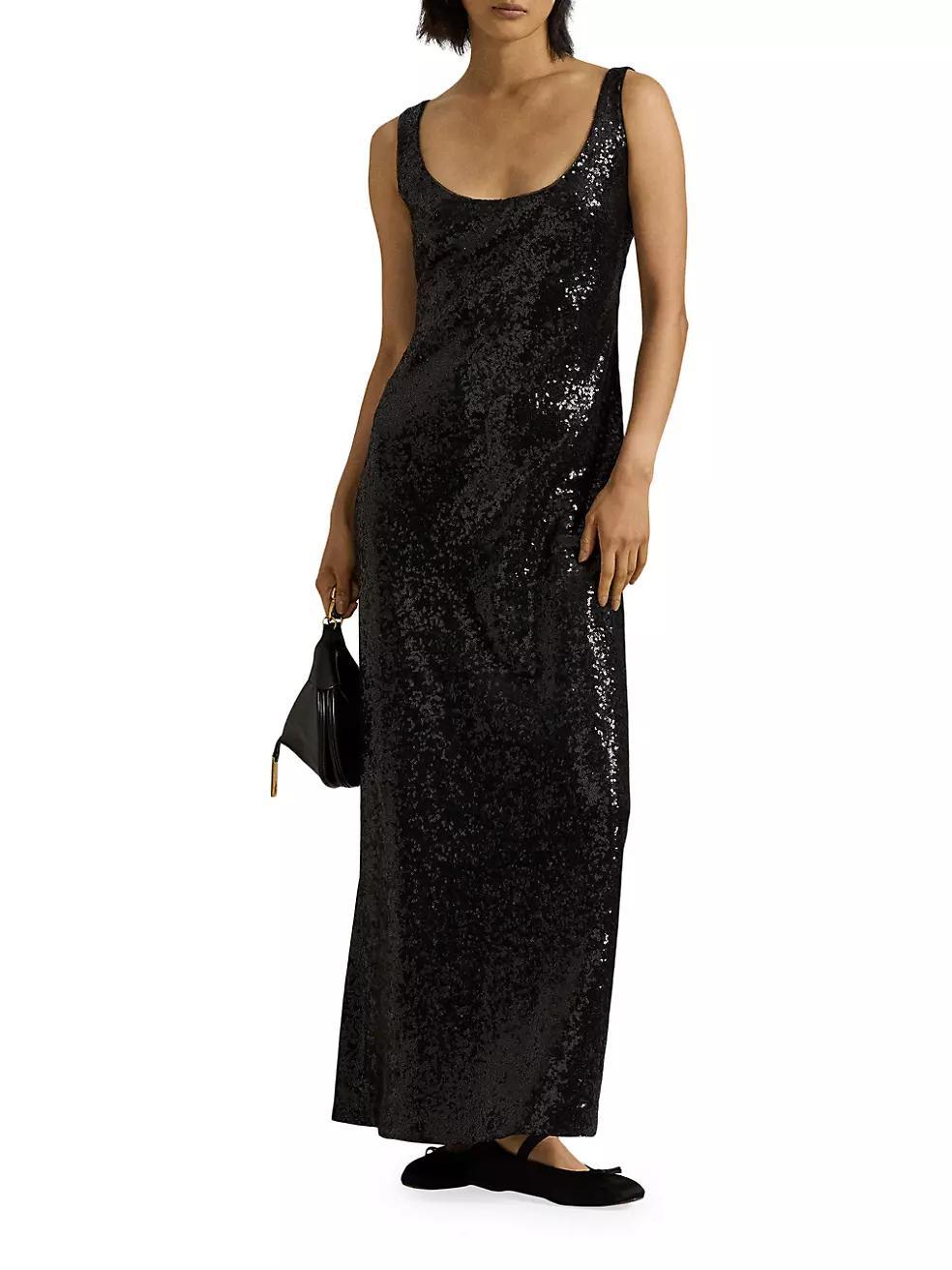 Sequined Scoopneck Maxi-Dress Product Image