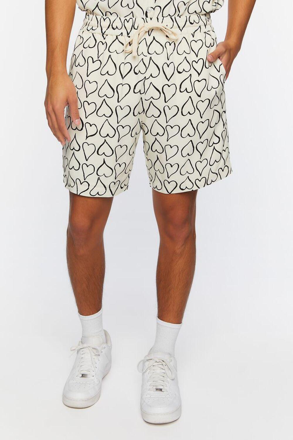 Heart Print Drawstring Shorts | Forever 21 Product Image