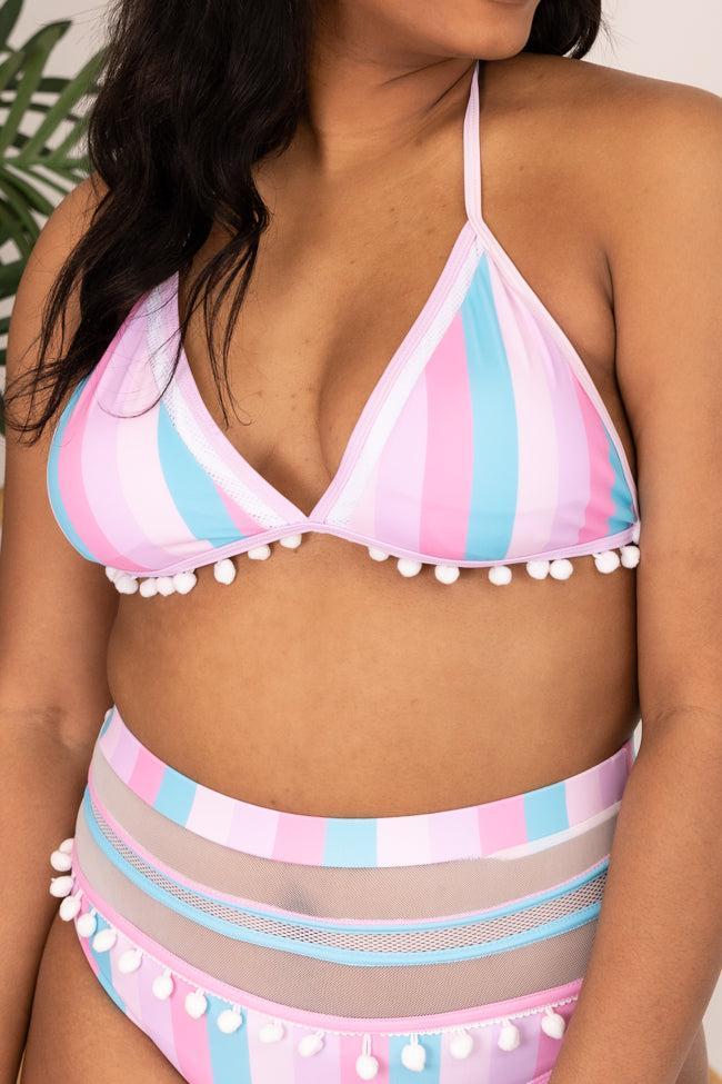 Sailing Through Paradise Multi Striped Bikini Top FINAL SALE Product Image