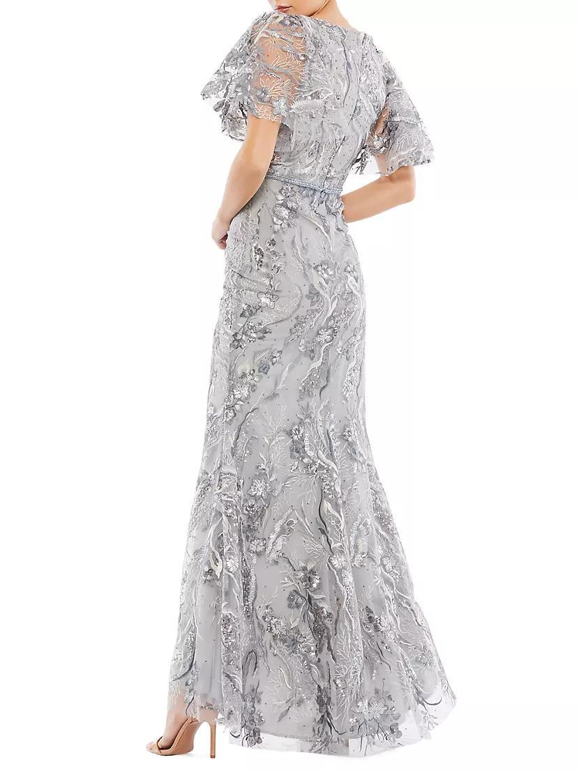 Beaded Mesh Trumpet Gown Product Image