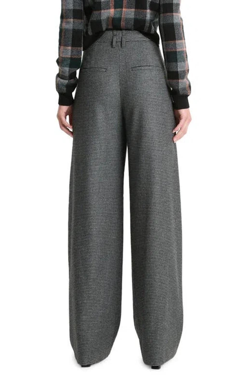 Microcheck High Waist Wide Leg Pants In Micro Check Product Image