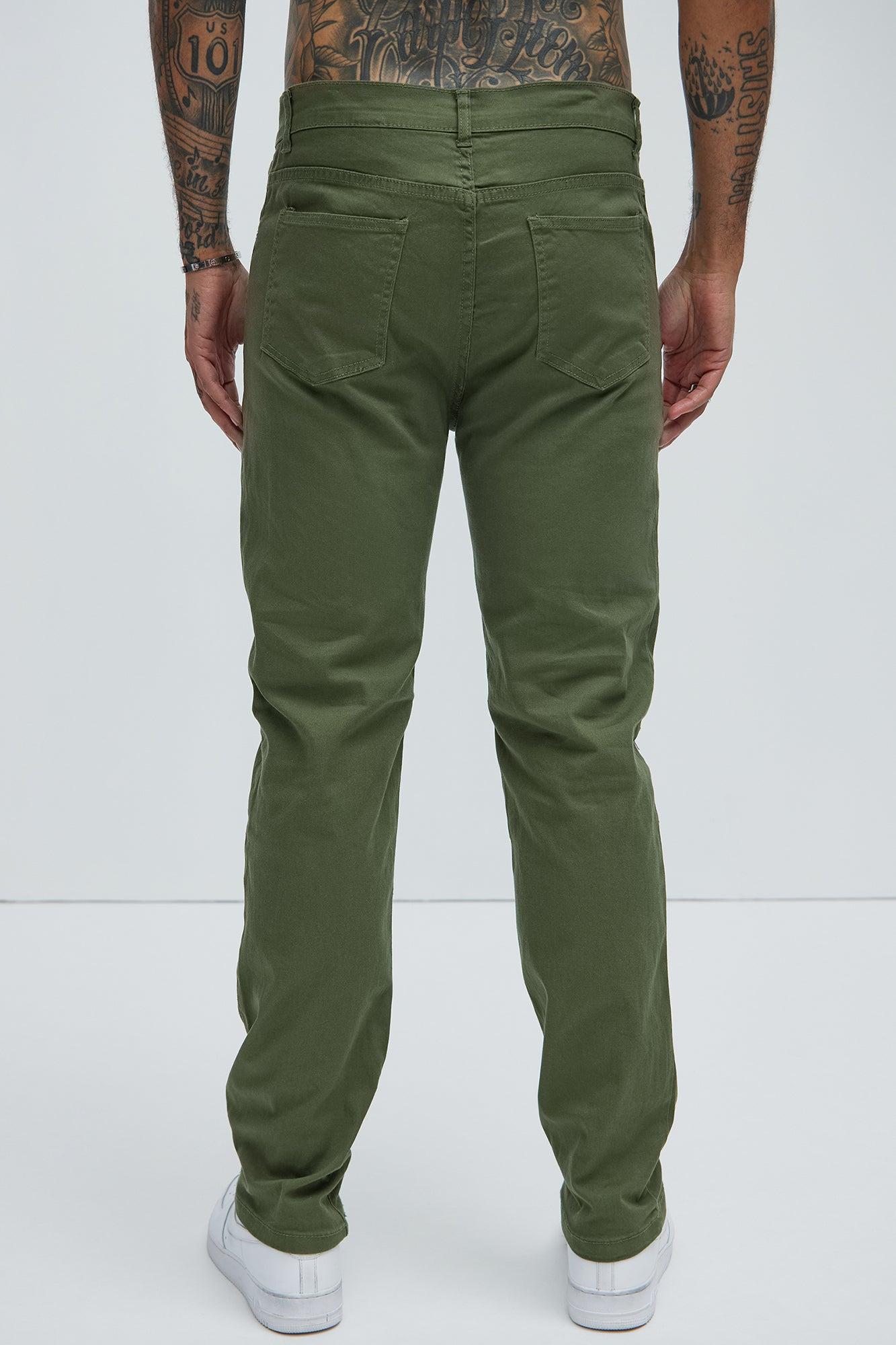 Give Me That Panel Straight Pants - Olive Product Image