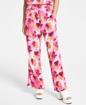 Bar Iii Womens Floral-Print Wide-Leg Pants, Created for Macys Product Image