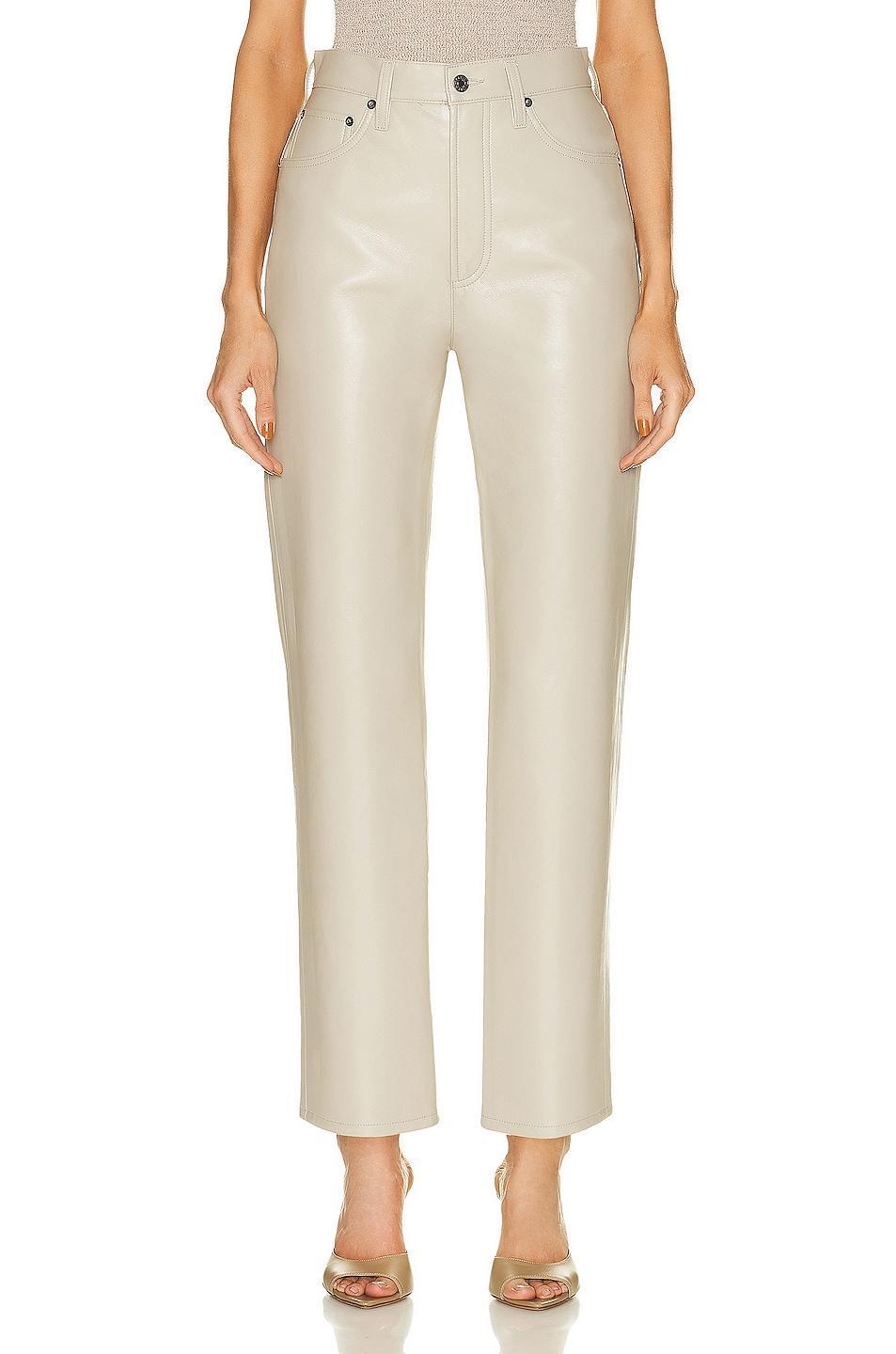 AGOLDE Recycled Leather 90's Pinch Waist White. (also in 30, 31, 32, 33). Product Image